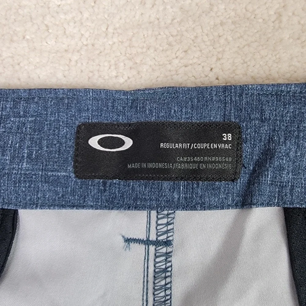 Oakley Control Heather NEW Men's 38 Copen Blue Flat Front Reg‎ Fit Golf Shorts